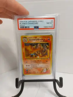 Blaine's Charizard Pokemon 1999 Holo Gym 2 Challenge Japanese 006 PSA 8 - Image 1