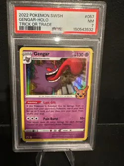 2022 Pokemon Gengar 057/198 Holo PSA 7 Trick or Trade Halloween Promo - Image 1
