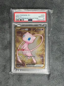 2023 POKEMON 151 EN MEW EX #205 HYPER RARE GOLD PSA 10 GEM MINT - Image 1