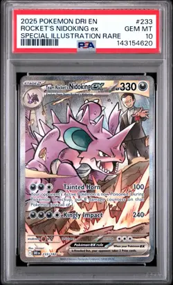 2025 POKEMON DRI SPECIAL ILLUSTRATION RARE #233 TEAM ROCKET'S NIDOKING EX PSA 10 - Image 1