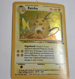 Raichu 14/62 Rare Fossil Holo 1st Edition Pokemon NP - Image 1