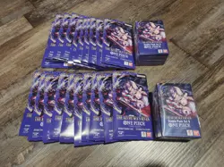 One Piece Op14 Azure Sea's Seven Lot Of 20 Sleeved Booster/ 2 Double Packs - Image 1