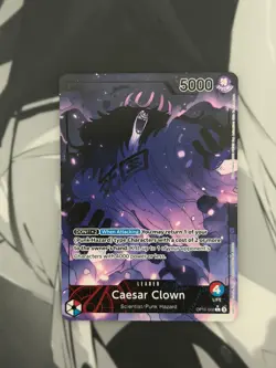 One Piece OP10-002 Caesar Clown Alt Art Leader Royal Blood English - Image 1