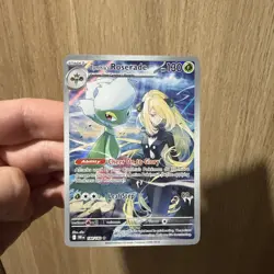 Pokemon TCG Destined Rivals Cynthia's Roserade Illustration Rare Card 184/182 - Image 1