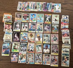 Lot of 100 HOF Baseball Cards from 80s Reggie Ryan Bench Brett Koufax Rickey + - Image 1