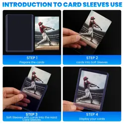 1000 Card Sleeves Top Loaders for Cards, 3" x 4"Hard Plastic Toploaders, Basebal - Image 5