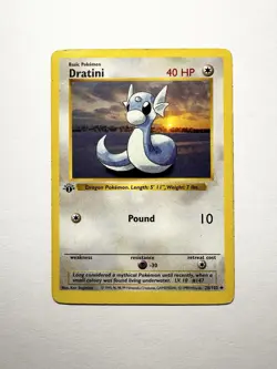 Pokemon TCG: Dratini 1st Edition - Shadowless Base Set 26/102 (MP) - Image 1