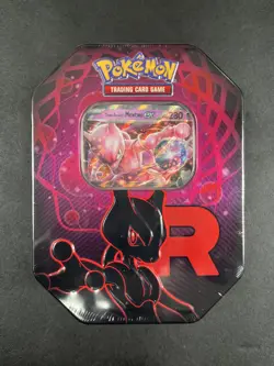 Pokemon TCG: Team Rocket's Mewtwo Ex Tin - Destined Rivals - Brand New / Sealed - Image 1