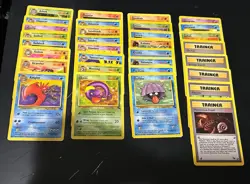 Complete Fossil Set Commons And Uncommons MP Vintage Pokemon Cards 32 Cards - Image 1