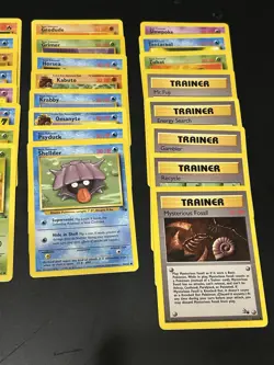 Complete Fossil Set Commons And Uncommons MP Vintage Pokemon Cards 32 Cards - Image 3