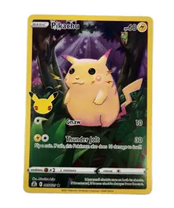 Pikachu 5/25 Pokemon Celebrations 25th Anniversary Set Full Art Card - Image 1