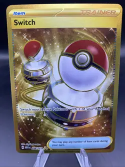 Switch Scarlet & Violet 206/165 Holo Gold Secret Rare Pokemon Card - Image 1
