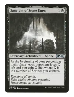 Sanctum of Stone Fangs MTG Legendary Enchantment Shrine Cards Core Set 2021 NM - Image 1