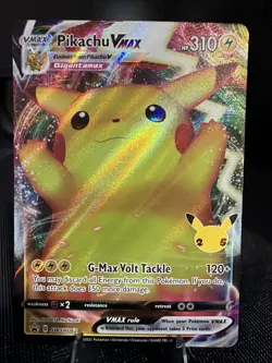 Pokemon Pikachu VMAX Stamped Holo Promo SWSH062 25th Anniversary SWSH Cards - Image 1
