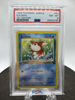 Pokemon Goldeen Jungle Common Regular Unlimited 1999 PSA 8 Graded Card 53/64 - Image 2