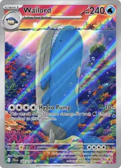 Pokemon Wailord 162/159 Sv09: Journey Together Illustration Rare Holo Card - Image 1