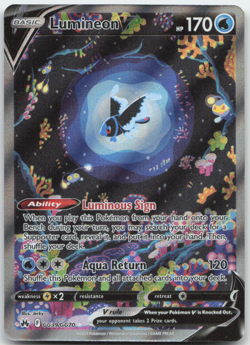 Lumineon V GG39/GG70 Crown Zenith: Galarian Gallery Pokemon Card NM - Image 1