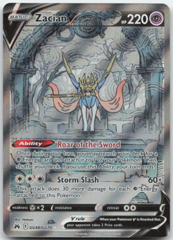 Zacian V GG48/GG70 Crown Zenith: Galarian Gallery Pokemon Card NM - Image 1