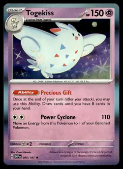 Togekiss 85/197 Pokemon Card Obsidian Flames Rare 150 HP Holo Near Mint HM - Image 1
