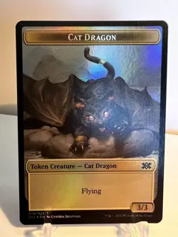 Cat Dragon / Vampire Token, Foil, Double Masters 2022, Magic MTG NM - Image 1