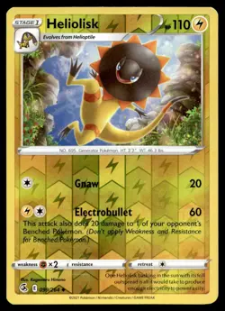 Heliolisk 99/264 Pokemon Card Fusion Strike Uncommon 110 HP Rev Holo NM W4 - Image 1