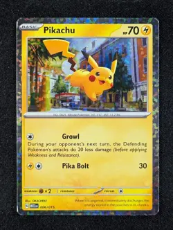 2023 Pokemon PIKACHU #006/015 McDonald's Collection Confetti Holo English (B) - Image 1