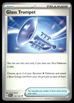 Glass Trumpet 135/142 Pokemon Card Sv07: Stellar Crown Uncmn Trainer NM BD - Image 1