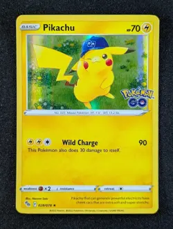 2022 Pokemon PIKACHU #028/078 Pokemon GO Holo Rare Lightning English (B) - Image 1