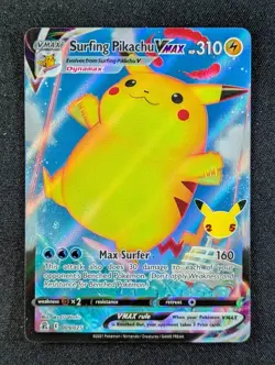 2021 Pokemon SURFING PIKACHU VMAX #009/025 Celebrations Holo Ultra Rare ENG (B) - Image 1