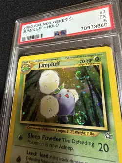 Double Swirl - 2000 Pokemon Jumpluff Holo Neo English Genesis #7 PSA 5 - Image 1