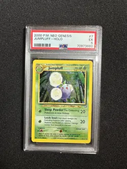 Double Swirl - 2000 Pokemon Jumpluff Holo Neo English Genesis #7 PSA 5 - Image 2