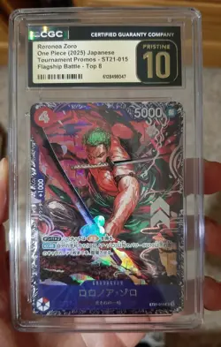 One Piece CGC Pristine 10 Zoro ST21-015 Flagship Battle Top 8 Japanese + Tashigi - Image 3