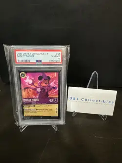 2023 Disney Lorcana EN 1 Mickey Mouse Wayward Sorcerer #51 PSA 10 Gem Mint 🔥 - Image 1