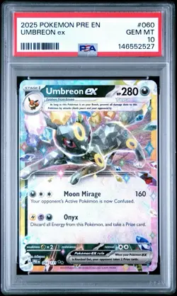 2025 POKEMON PRE EN-PRISMATIC EVOLUTIONS #060 UMBREON EX PSA 10 - Image 1