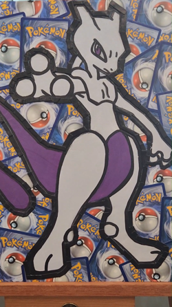 Mewtwo Pokemon Trading Card Collage Artwork (11x14) - Image 2
