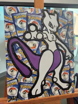 Mewtwo Pokemon Trading Card Collage Artwork (11x14) - Image 3