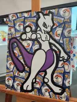 Mewtwo Pokemon Trading Card Collage Artwork (11x14) - Image 4