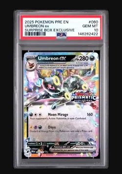2025 Pokemon PRE EN-PRISMATIC EVOLUTIONS #060 Umbreon EX PSA 10 Surprise Box - Image 1