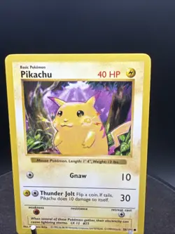 Pokemon Pikachu Card Yellow Cheeks Shadowless 58/102 Base Set Rare - Image 2