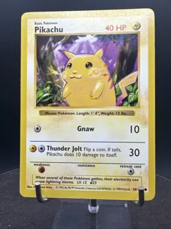 Pokemon Pikachu Card Yellow Cheeks Shadowless 58/102 Base Set Rare - Image 3