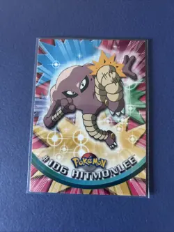 2000 Topps Pokemon Card Hitmonlee #106 TV Animation Edition Series 2 Blue Logo - Image 1