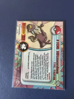 2000 Topps Pokemon Card Hitmonlee #106 TV Animation Edition Series 2 Blue Logo - Image 2