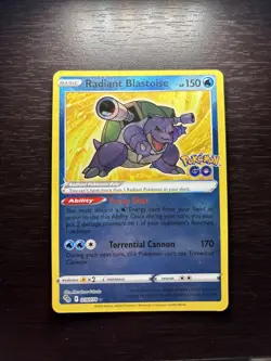 Radiant Blastoise Holofoil Card 018/078 Pokemon Go 2022 - Image 1