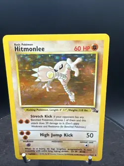 Hitmonlee Holo Fossil 7/62 Unlimited Holo Rare Wotc Pokemon Card Vintage - Image 2