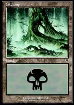 Swamp (341) -Foil Heavy Play MTG Invasion - Image 1