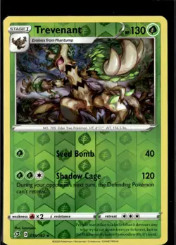 Pokemon Trevenant 015/192 Rebel Clash Reverse Holo Rare - Image 1
