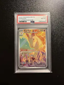2025 PSA 8 Rapidash IR 🔥 Pokemon English Destined Rivals Full Art #189 🔥 - Image 1