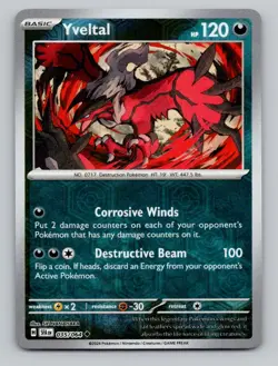 Reverse Holo Yveltal 035/064 Uncommon Shrouded Fable Pokemon - Image 1