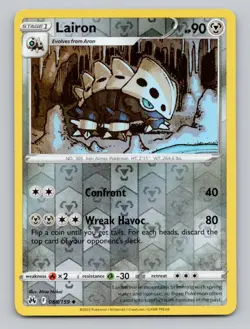 Reverse Holo Lairon 088/159 Uncommon Crown Zenith Pokemon - Image 1