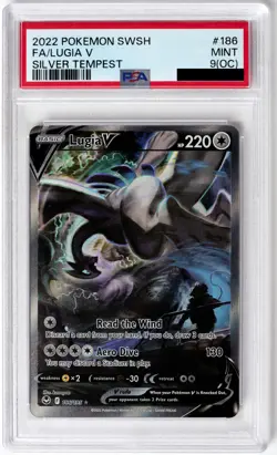 2022 Pokemon SWSH Lugia V Silver Tempest #186 PSA 9 - Image 1